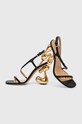 Δερμάτινα σανδάλια JW Anderson Bubble Heel φαρδύ τακούνι μαύρο ANW42050A.999