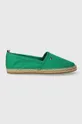 zielony Tommy Hilfiger espadryle BASIC TOMMY FLAT ESPADRILLE Damski