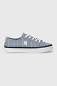 Кеди Tommy Hilfiger VULC CANVAS SNEAKER SHIRTING FW0FW07672 блакитний SS24
