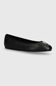 Kožené baleríny Tommy Hilfiger TH LEATHER BALLERINA černá FW0FW07712