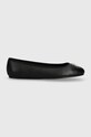 Kožené baleríny Tommy Hilfiger TH LEATHER BALLERINA FW0FW07712 černá SS24