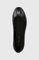 Kožené baleríny Tommy Hilfiger TH LEATHER BALLERINA černá FW0FW07712