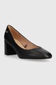 Tommy Hilfiger czółenka skórzane TH LEATHER MID HEEL BLOCK PUMP FW0FW07716 czarny SS24