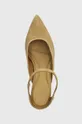 beige Tommy Hilfiger tacchi in pelle scamosciata TH POINTY MID HEEL LEATHER MULE