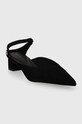 Semišové lodičky Tommy Hilfiger TH POINTY MID HEEL LEATHER MULE FW0FW07718 černá SS24