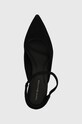 Semišové lodičky Tommy Hilfiger TH POINTY MID HEEL LEATHER MULE černá FW0FW07718