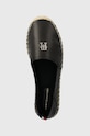 Tommy Hilfiger espadryle skórzane TH LEATHER FLAT ESPADRILLE czarny FW0FW07720