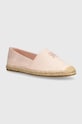 Tommy Hilfiger espadryle EMBROIDERED FLAT ESPADRILLE tekstylny różowy FW0FW07721