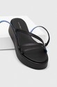 Шкіряні сандалі Tommy Hilfiger TH STRAP PLATFORM FW0FW07728 чорний SS24