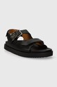 Шкіряні сандалі Tommy Hilfiger TH HARDWARE LTHR SPORTY SANDAL FW0FW07736 чорний SS24