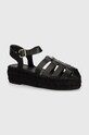 Tommy Hilfiger espadrile de piele TH AUTHENTIC LEATHER ESPADRILLE piele negru FW0FW07743