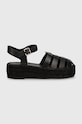 Tommy Hilfiger espadrile de piele TH AUTHENTIC LEATHER ESPADRILLE FW0FW07743 negru SS24