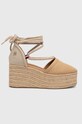 Tommy Hilfiger espadrillas CLOSED TOE LINEN FLATFORM zeppa beige FW0FW07746