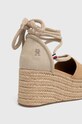 Obuwie Tommy Hilfiger espadryle CLOSED TOE LINEN FLATFORM FW0FW07746 beżowy