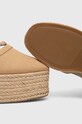 Espadrile Tommy Hilfiger CLOSED TOE LINEN FLATFORM bež FW0FW07746