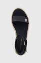Tommy Hilfiger sandały LINEN FLATFORM granatowy FW0FW07748