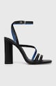 Кожаные сандалии Tommy Hilfiger TH LEATHER BLOCK HIGH HEEL кирпичик чёрный FW0FW07752