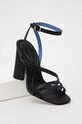 Шкіряні сандалі Tommy Hilfiger TH LEATHER BLOCK HIGH HEEL FW0FW07752 чорний SS24