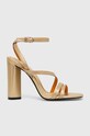 Tommy Hilfiger sandale de piele TH GOLD BLOCK HIGH HEEL gros aur FW0FW07753