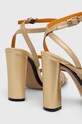 Încălțăminte Tommy Hilfiger sandale de piele TH GOLD BLOCK HIGH HEEL FW0FW07753 aur