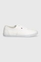 Tenisky Tommy Hilfiger CANVAS LACE UP SNEAKER FW0FW07805 bílá SS24