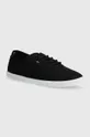 crna Tenisice Tommy Hilfiger CANVAS LACE UP SNEAKER Ženski