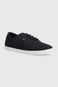 Tenisky Tommy Hilfiger CANVAS LACE UP SNEAKER plochá čierna FW0FW07805