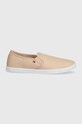 Πάνινα παπούτσια Tommy Hilfiger CANVAS SLIP-ON SNEAKER FW0FW07806 μπεζ SS24