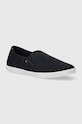 Πάνινα παπούτσια Tommy Hilfiger CANVAS SLIP-ON SNEAKER φλατ σκούρο μπλε FW0FW07806