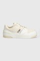 Kožne tenisice Tommy Hilfiger SUEDE STRIPES BASKET LO FW0FW07811 bež SS24