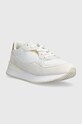 Δερμάτινα αθλητικά παπούτσια Tommy Hilfiger LUX MONOGRAM RUNNER FW0FW07816 λευκό SS24