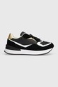 Tommy Hilfiger sneakersy skórzane LUX MONOGRAM RUNNER skóra zamszowa czarny FW0FW07816