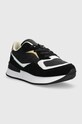 Tommy Hilfiger sneakersy skórzane LUX MONOGRAM RUNNER FW0FW07816 czarny SS24