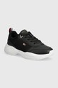 Tenisky Tommy Hilfiger CHUNKY RUNNER přírodní kůže černá FW0FW07818
