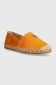 Εσπαντρίγιες Tommy Hilfiger TH SATIN FLAT ESPADRILLE FW0FW07881 πορτοκαλί SS24