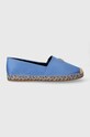 Tommy Hilfiger espadryle TH SATIN FLAT ESPADRILLE tekstylny niebieski FW0FW07881