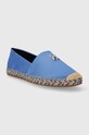 Tommy Hilfiger espadryle TH SATIN FLAT ESPADRILLE FW0FW07881 niebieski SS24