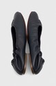 Obuwie Tommy Hilfiger baleriny skórzane TH ELEVATED ELASTIC BALLERINA FW0FW07882 granatowy