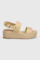 Sandále Tommy Hilfiger MID WEDGE SANDAL FW0FW07885 béžová SS24