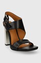Tommy Hilfiger sandały skórzane TH HARDWARE BLOCK HIGH HEEL FW0FW07886 czarny SS24