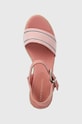 Sandale Tommy Hilfiger SHIRTING WEDGE SANDAL roza FW0FW07887