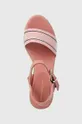 różowy Tommy Hilfiger sandały SHIRTING WEDGE SANDAL