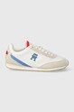 Tenisky Tommy Hilfiger TH HERITAGE RUNNER semišová kůže bílá FW0FW07892