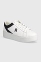 Шкіряні кросівки Tommy Hilfiger TH PLATFORM COURT SNEAKER платформа білий FW0FW07910
