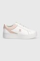 Tommy Hilfiger sneakers din piele TH PLATFORM COURT SNEAKER FW0FW07910 alb SS24