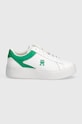 Tommy Hilfiger sneakers din piele TH PLATFORM COURT SNEAKER FW0FW07910 alb SS24
