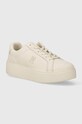 Tommy Hilfiger sneakersy skórzane PLATFORM COURT SNEAKER NUBUCK platforma beżowy FW0FW07912