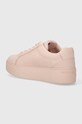 Obuwie Tommy Hilfiger sneakersy skórzane PLATFORM COURT SNEAKER NUBUCK FW0FW07912 różowy