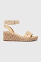 Tommy Hilfiger sandały COLORFUL WEDGE SATIN SANDAL tekstylny beżowy FW0FW07913