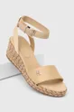 Сандалі Tommy Hilfiger COLORFUL WEDGE SATIN SANDAL бежевий